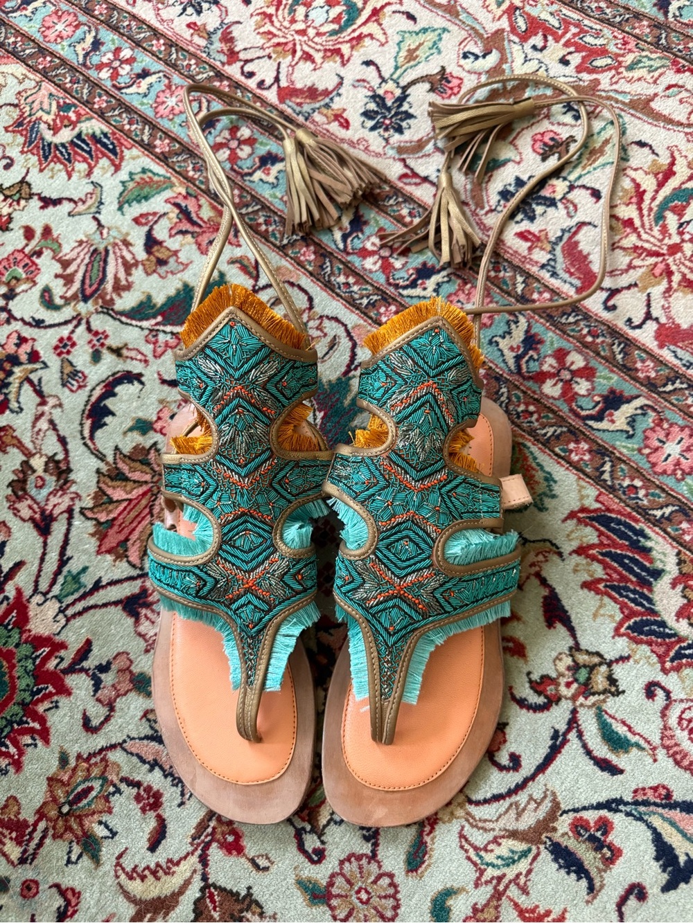 NEW Meher Kakalia Queen Clio Gladiator Thong Sandals 38